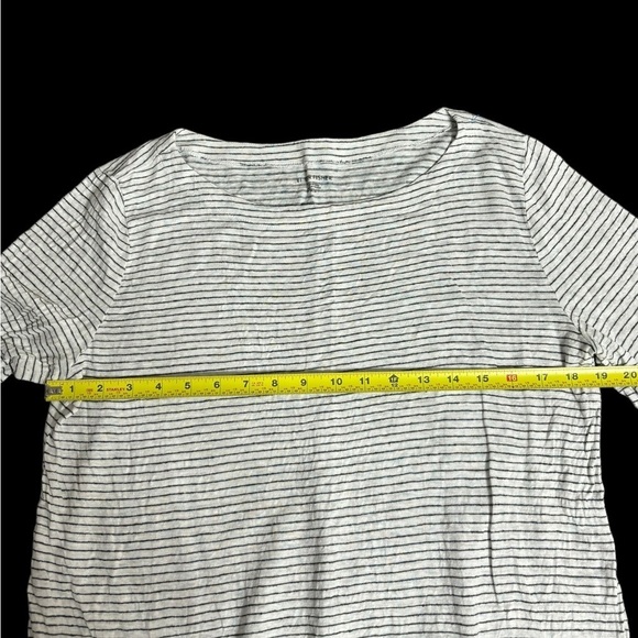 EILEEN FISHER ORGANIC LINEN
WHITE BLACK STRIPED SHIFT DRESS SIZE MEDIUM - Picture 8 of 10